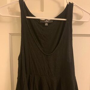 Lulus black peplum cropped tank top